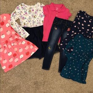 Girls 6 6x Lot Jeans Polo Dresses Fall